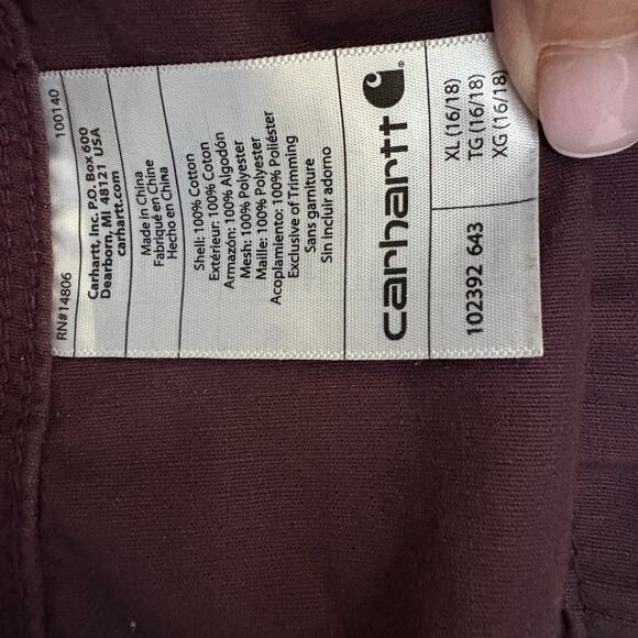 Carhartt Women’s Utility Canvas Vest Plum Purple Size XL (16/18) - Picture 3 of 9